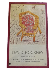 David Hockney Recent Works Galerie Kaj Forsblom Helsinki Chair No 1 poster 1986 - Picture 1 of 5