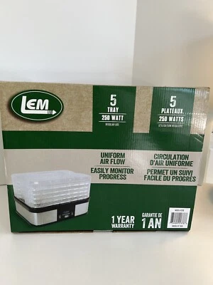 LEM Digital 5-Tray Dehydrator Stainless 48 Hour Digital Timer Auto Shut Off NEW - Image 1 of 4