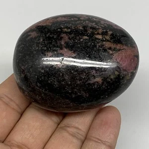 187.5g, 2.4"x2"x1.3", Rhodonite Palm-Stone Polished Reiki Madagascar,B12107 - Picture 1 of 10