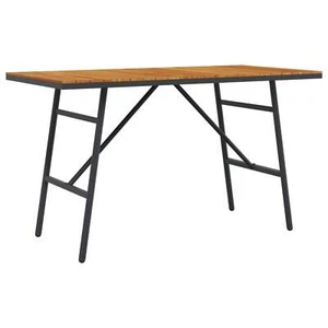 Dining Table - Black, 110x55x62 cm, Made from Solid Acacia Wood - Picture 1 of 24