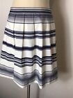 Vince Camuto Womens 12 Blue White Pleated Skirt