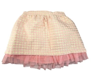 Gold & Pink Metallic Toddler Skirt Polka Dot Tulle Layer Elastic Waist 3T JJ3928 - Picture 1 of 7