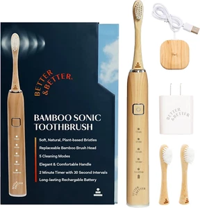 Sonic Bamboo Electric Toothbrush for Adults | Rechargeable Electric Bamboo Tooth - Picture 1 of 12