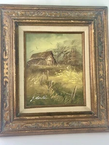 J. Newton Original Ölgemälde alte Scheune - Bild 1 von 6