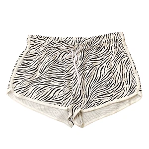 Primark Sprinter Running Shorts Womens XS White Black Zebra Print Dolphin Hem - Picture 1 of 3