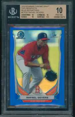 2014 Bowman Chrome Draft RAFAEL DEVERS #37 Blue Refractor /399 BGS 10 Rookie RC - Image 1 of 2