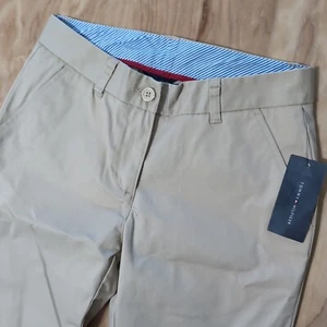 Pantalone Tommy Hilfiger donna taglia 0 26x36 elasticizzato kaki orlo grezzo - Foto 1 di 9