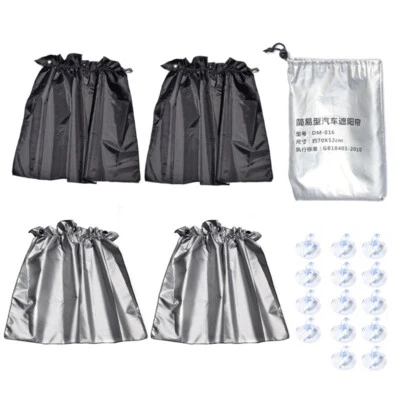 4 Piezas Doble Cara Duradero Coche Cortina Ventosa Tipo Coche SUV Parasol Protector Foto 1 de 4