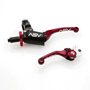 ASV Red F4 Offroad Clutch + Brake Lever Pro Pack For Honda CRF250R 2010-2023 - Picture 1 of 8