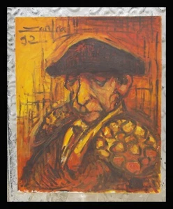 Portrait Man Oil On Canvas Signed Tauromachie Corrida - Picture 1 of 6