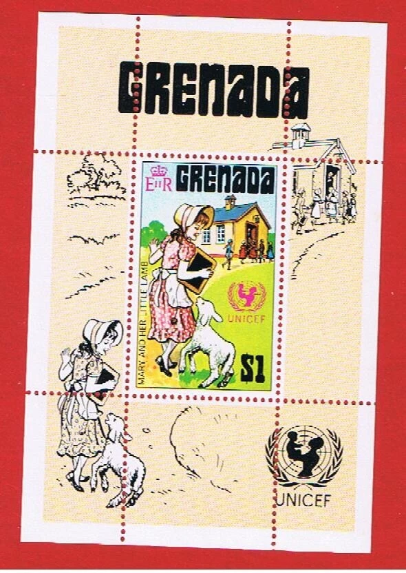 Folha de lembrança Grenada #456a MNH OG UNICEF grátis P/H - Imagem 1 de 1