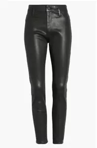 NEW AG The Farrah High Rise Ankle Skinny Leather Panel Denim Pants SZ 24 #P2849 - Picture 1 of 9