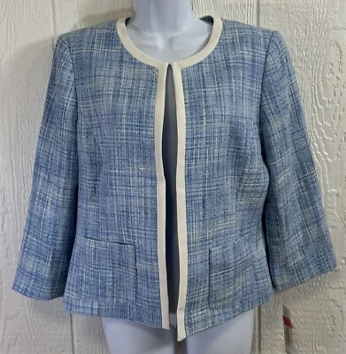 ALEX MARIE Jacket Blazer Size 12P Light Blue open front NEW (hh60) - Image 1 of 4