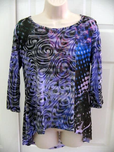 Cubism Damen Top Shirt Regular Medium Baumwolle Polyester 3/4 Arm Sommer GUC - Bild 1 von 9