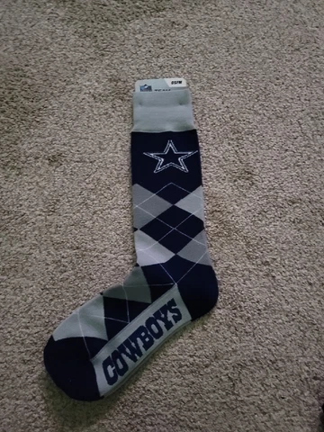 Dallas Cowboys Argyle Socks Crew Length One Size Fits Most NEW! Cover