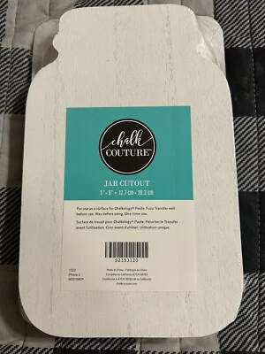 Nuevo tarro CHALK COUTURE recortado superficie madera decoración artesanal con plantilla Foto 1 de 2