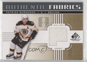 2011 SP Game Used Edition Authentic Fabrics Gold Patrice Bergeron (P) #AF-PB.4