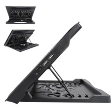 15" Laptop Cooler Cooling Pad Base USB 2 Fans Adjustable Angle Mounts Stand GS