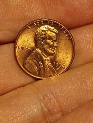 1958-D Lincoln Wheat MS/BU/DDR/Red with Die Chip On "Cent" - Image 1 of 4