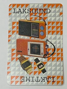 Vintage LAKSOUND LAKTIME Radio WatchesAdvertising Single Swap Playing Card PC107 - Picture 1 of 2
