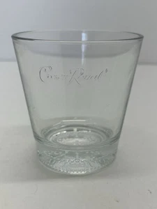 CROWN ROYAL Whiskey Embossed Logo Round Rocks Lowball Drinking Glass - Picture 1 of 6