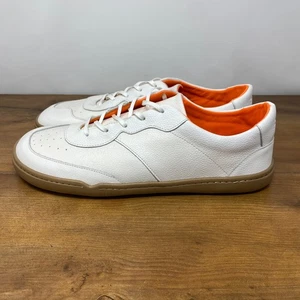 Origo The Retro Shoes Men's 12 White Orange Leather Lace Up Barefoot Sneakers - Picture 1 of 21