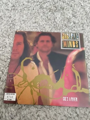 Simple Minds - She’s A River 7” Black Vinyl Single Virgin Numbered 1995 VG+ Ltd - Image 1 of 4