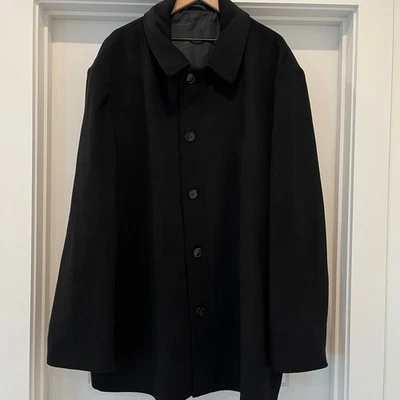 Lauren Ralph Lauren Men's Wool Blend Overcoat Black Single Breasted 58L - Image 1 of 4