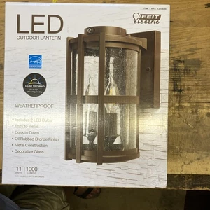Feit Electric 11” LED Round Coach Light Outdoor Lantern Bronze. New  - Picture 1 of 6