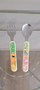 Vintage Sesame Street Toddler Spoon And Fork Set - Picture 1 of 6