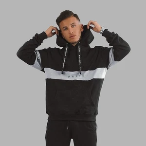 BLVCK Bold Black Paris Men's Stripe Hoodie Size S Kangaroo Pockets/ Logo - Picture 1 of 6