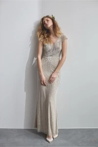 Anthropologie x BHLDN Sanders Embellished Wedding Dress Nude - Bild 1 von 17