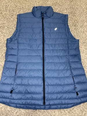 Chaleco acolchado Asics azul aislado ligero para correr cremallera completa para mujer XL Gorpcore Foto 1 de 4