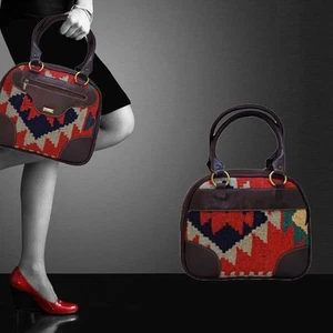 Women's Handbag Genuine Leather Handmade Kilim Tote bag unique, KM 806-15 - Picture 1 of 5