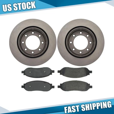 Para Ford F-250 Super Duty 2005 2006-2010 Rotores de freno traseros + Kit de pastillas de freno Foto 1 de 4