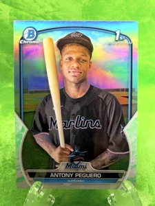 Anthony Peguero - Lunar Glow - 2023 Bowman Chrome #BCP-62 Miami Marlins - Picture 1 of 11