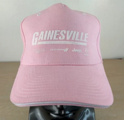 GAINESVILLE AUTO DEALERSHIP ADJUSTABLE STRAPBACK BASEBALL HAT/CAP PINK CAR/TRUCK - Image 1 of 4