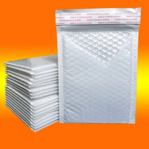 50Pcs Bubble Mailers White Poly Bubble Mailer Self Seal Padded Gift Bag Packagin - Picture 1 of 17