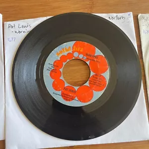 PAT LEWIS 7" WARNING / I'll Wait 45 WIGAN CASINO NORTHERN SOUL Solid Hit a1677 - Picture 1 of 2