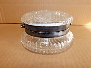 Antike ABP Brillantschliff Glas Klapp Schmuck Kommode Waschtisch Box reparaturbedürftig - Bild 1 von 11
