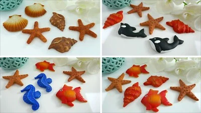 6 Stück Maritime Sticker  Polyresin Meer Srand UrlaubTischdeko Wandekoration - Bild 1 von 4