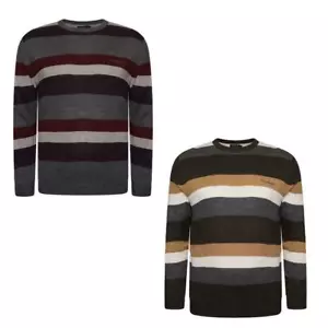 Men's Plus King Size Cardigan Knitted Stripe Men Big & Tall Jumper Pierre Cardin - Picture 1 of 3