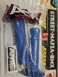 AME TRI BLUE BMX bike Grips usa! FIT OLD SCHOOL BMX freestyle SE GT HARO HUTCH - Picture 1 of 2