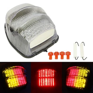Clear Led Tail Brake Turn Signal Light For HONDA CBR1100XX Super Blackbird 99-07 - Picture 1 of 12