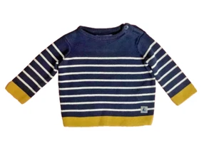 JASPER CONRAN Navy Striped Long Sleeve Sweater Jumper 0-3 months - Picture 1 of 3
