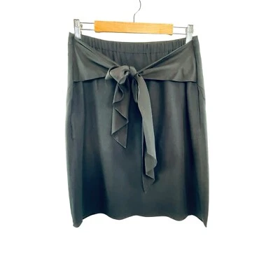 Vanessa Bruno размер 40 IT (8 10) черный галстук талии колена юбка дизайнер - Изображение 1 из 4