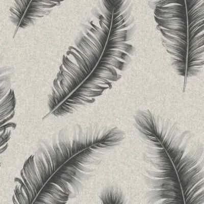 Belgravia Ciara Feather Heavyweight Textured Glitter Vinyl Wallpaper Grey 4401 - image 1 of 4