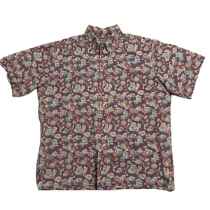 Reyn Spooner Commemorative Classics Reverse Print Hibiscus Floral Mens L Shirt - Picture 1 of 6