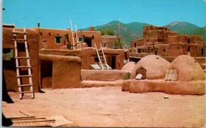 TAOS PUEBLO Indian Baking Ovens NATIVE AMERICAN c1973 - Postcard - Picture 1 of 2