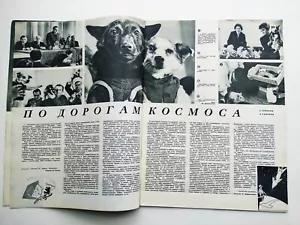 1961 Ogonyok Magazine USSR Space dog Chernushka - Picture 1 of 20
